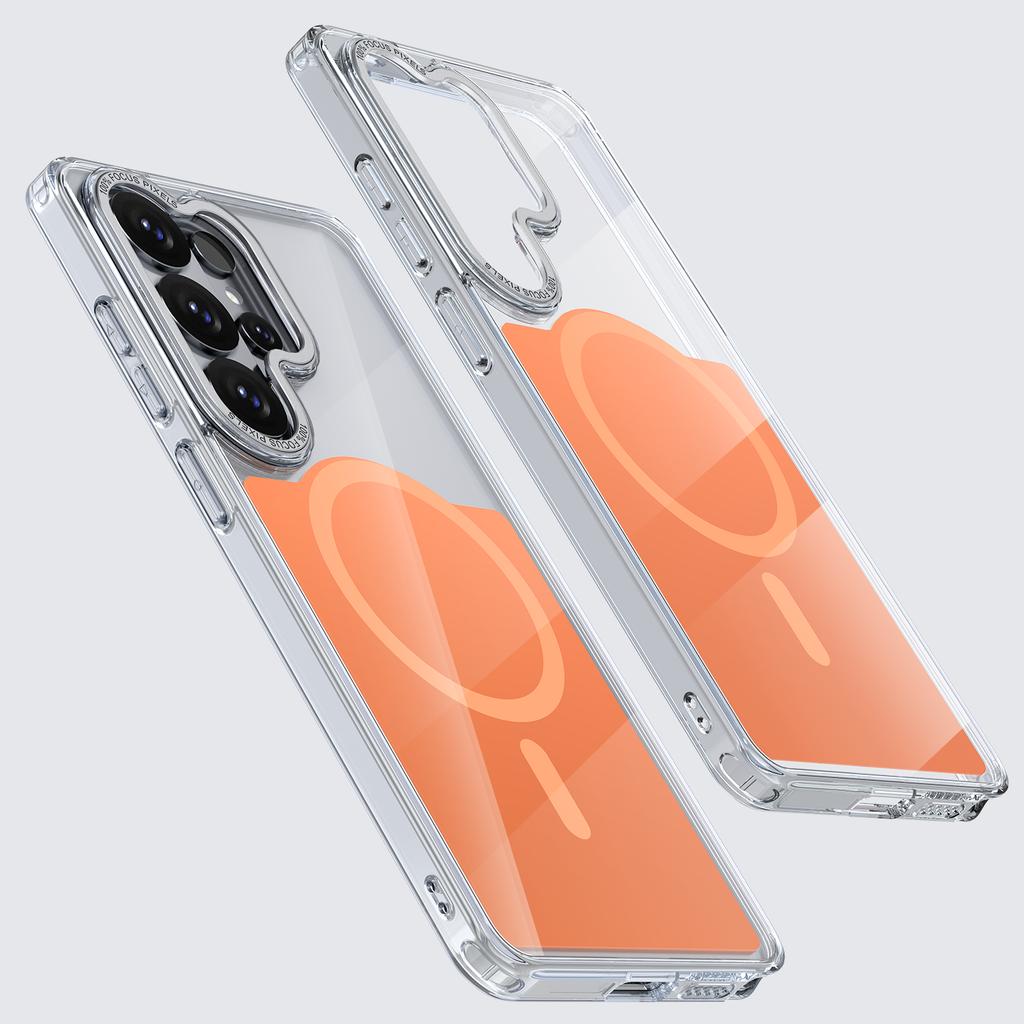 For Magsafe Wireless Charge Phone Case for Samsung Galaxy S26 Plus S25 FE S24 S23 S22 S26 Ultra Magnetic Acrylic Clear Cover