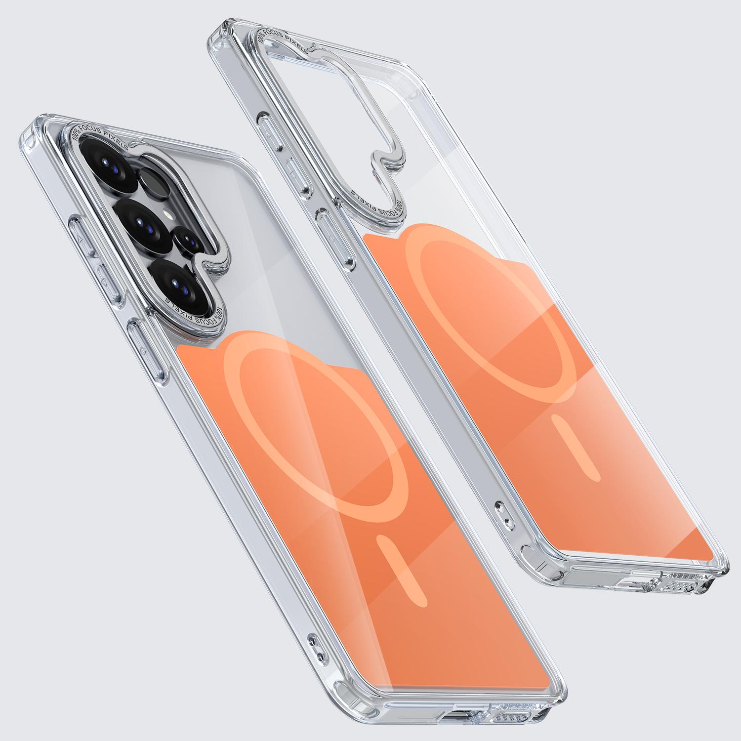 

For Magsafe Wireless Charge Phone Case for Samsung Galaxy S26 Plus S25 FE S24 S23 S22 S26 Ultra Magnetic Acrylic Clear Cover Galaxy S24 FE