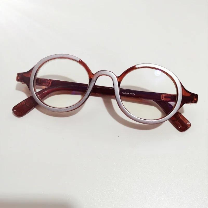 

Маленькие очки для чтения в круглой оправе, ретро-очки для пресбиопии, блокирующие синий свет, очки для дальнозоркости + 1,0 .. + 4,0 очков 4.0