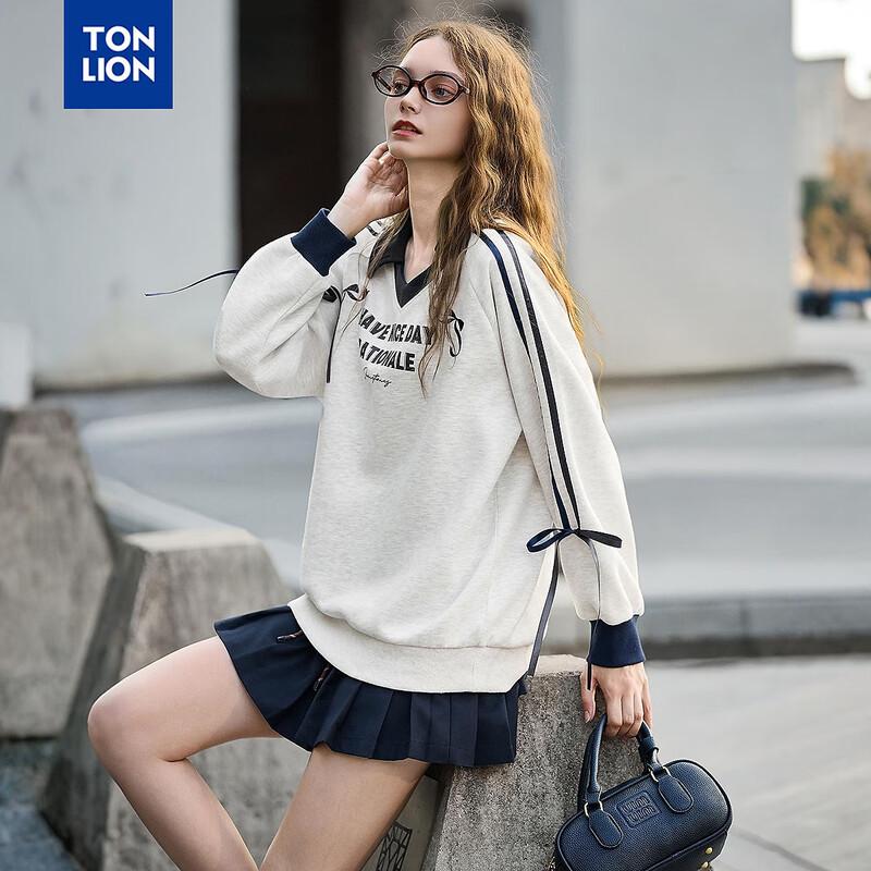 

Tang Shi Women s V-Neck Letter Sweatshirt L