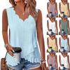 Tank Top For Women Summer Outfits V Neck T Shirts Trendy Eyelet Sleeveless Basic Beach Vacation Clothes