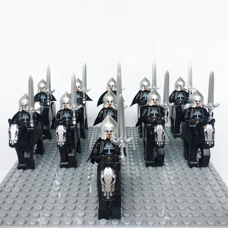 Medieval Roman Dynasty Commander Golden Warrior Spartan Solider Hawk Princess King Dragon Knight War Horse Figure Block Kids  Children Toy