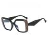 1pc Women's Color blocked Square Rivet Fashion Glasses Retro Cool Transparent Lens Holiday Street Back to School Accessories