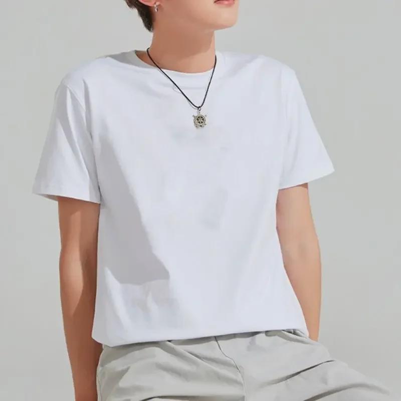 New Ice Silk Men's Loose Fit Short-Sleeve T-Shirt with Steel Print - Spring/Summer Trend