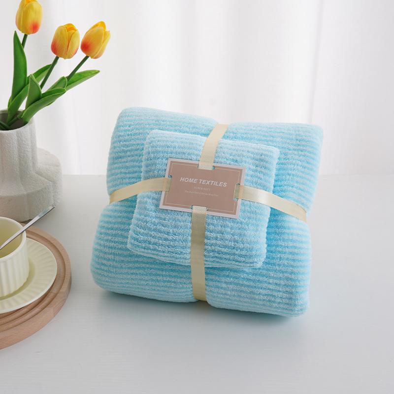 Coral Velvet Towel Bath Towel Set Thickened Absorbent Towel Cover Product Face Wash Towel