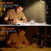 Flexible Gooseneck LED Reading Book Light with Clamp, 3 Color Temperature Circular Night Lamp for Bedside Travel Office