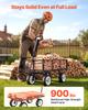 VEVOR Garden Cart, 900 LBS, Heavy Duty Steel Yard and Garden Utility Wagon with 10-Inch Tires, Outdoor Gardening Stool with Adjustable Handle
