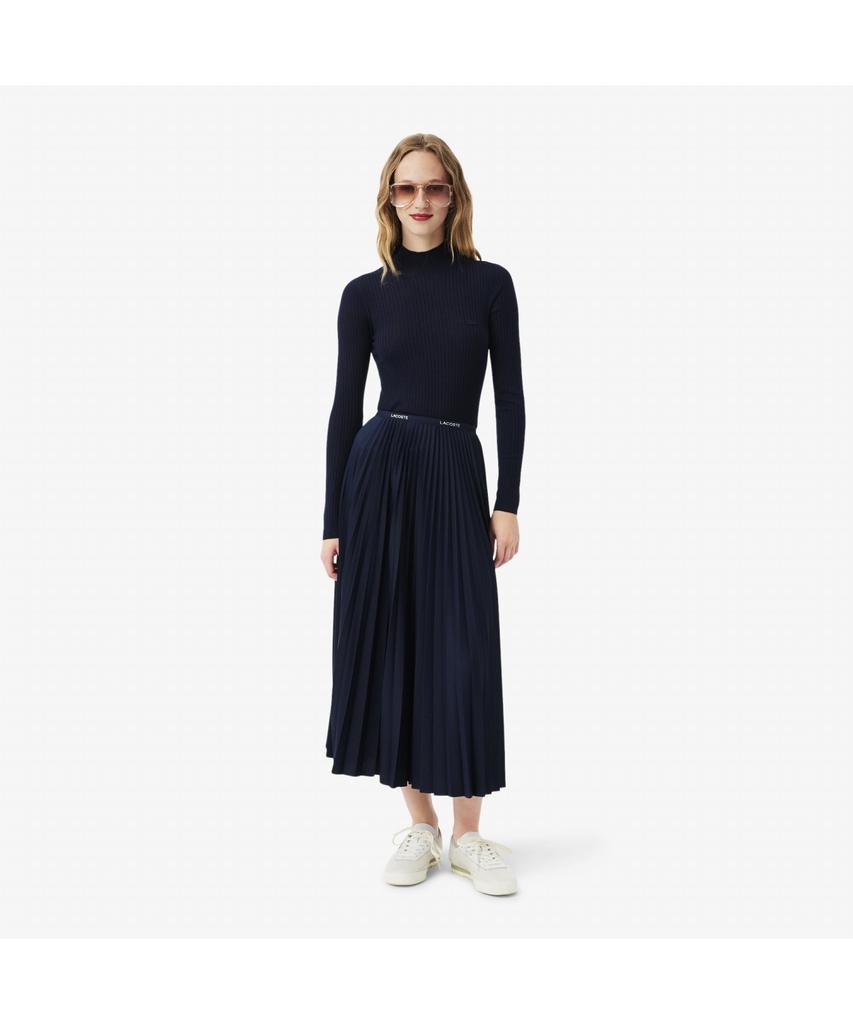 Lacoste Women'S Long Pleated Poly Long Skirt Jf1402-55N 166