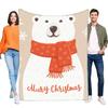 Cute Polar Bear Blanket with Warm Scarf Design Soft Cozy Throw for Winter Ideal Christmas Gift for Kids Adults