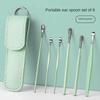 6PCS Gifts 360° Stainless Ear Pick Portable Ear Wax Remova Spring Ear Scraper Spiral Design Ear Spoon