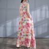 New Boho Long Dress Summer New Style Add Fat To Increase Sleeveless Crew-neck Print Dress