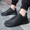 Męskie Sneakersy Skóra PU Miękkie Buty Sportowe do Biegania Buty Codzienne dla Mężczyzn Jednolity Czarny Obuwie do Chodzenia Fitness Jogging Buty Męskie