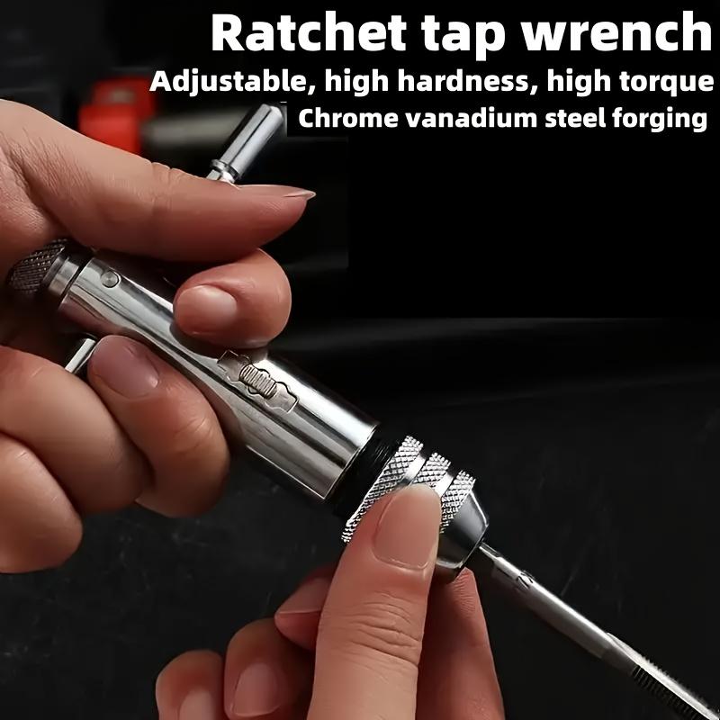 Adjustable T-Handle Ratchet Tap Reamer Hand Manual Holder Wrench M3 M4 M5 M6 M8 Metric Machine Screw Thread Plug T-shaped Tool
