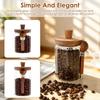 30oz/20oz Glass Jar Transparent Kitchen Storage Jar with Wooden Lid and Spoon Food Storage Containers for Coffee Bean Tea Sugar