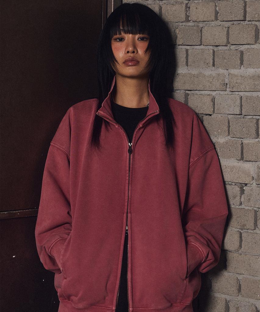 Filluminate Side Seam Pigment Zip-Up Pink
