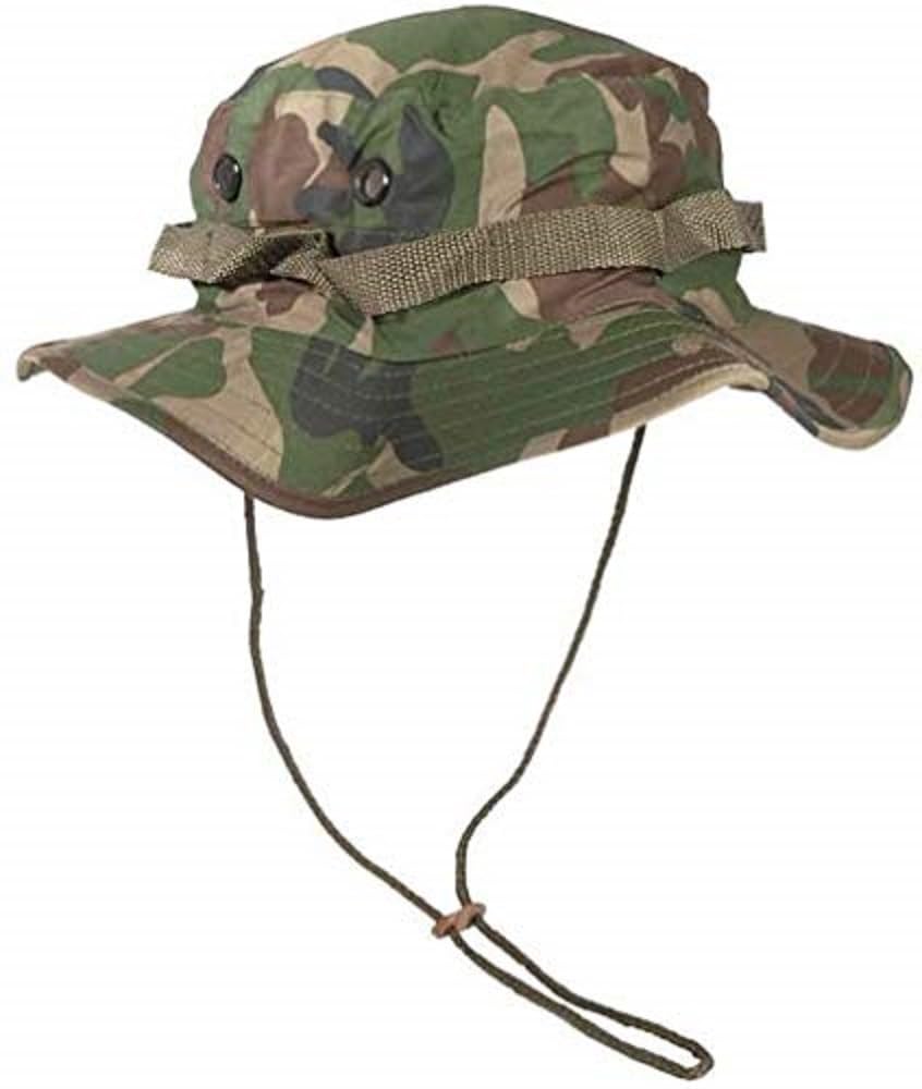 Mil-Tec Boonie Hat, US Military Style, 100% Cotton, Woodland Camo - L