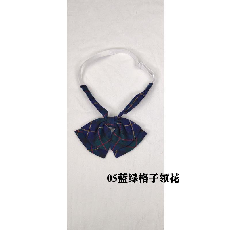 Blaue karierte Krawatte, leicht zu ziehende Lazy Tie, Krawatte, gestreifte Schuluniform, Schüler-Krawatten-Set.