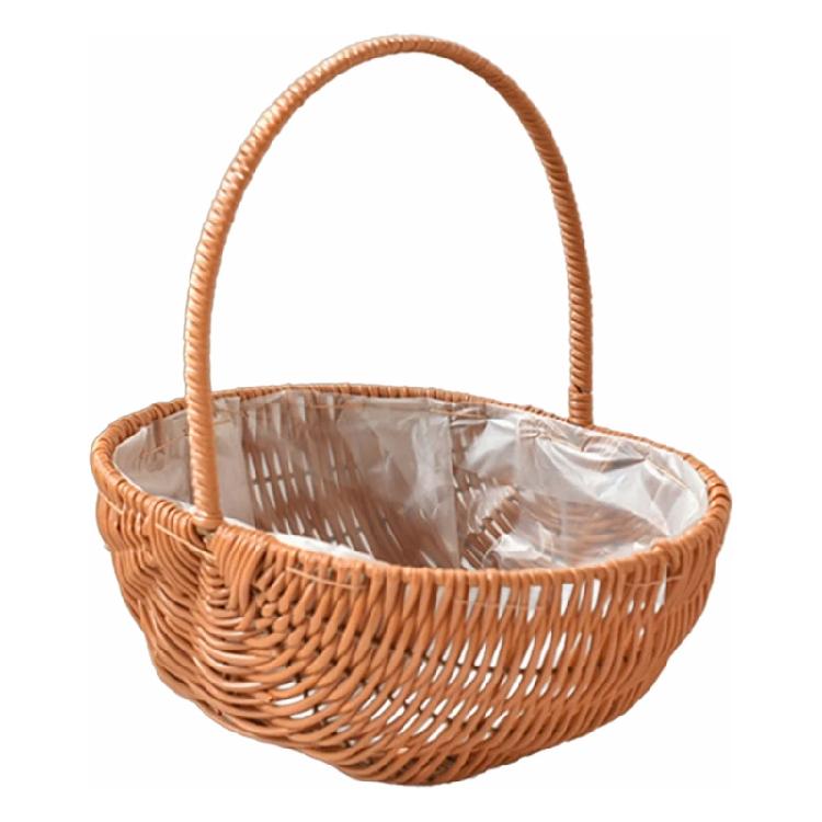 Handwoven Floral Basket Rattan Storage Basket for Picnics and Outdoor Activities