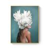 HAOCHU Posters and Prints Flowers Feather Sexy Women Character Canvas Painting  Wall Pictures For Living Room Home Decoration