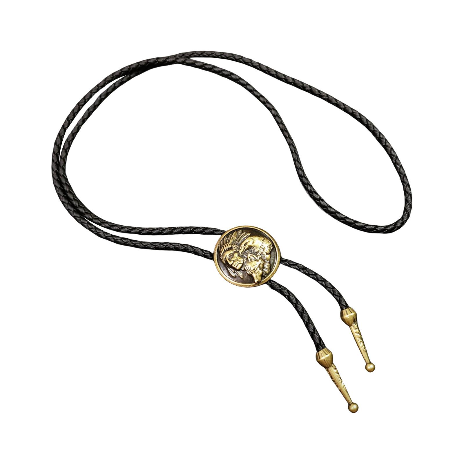 

Галстук-боло из искусственной кожи с металлическим кулоном, винтажный панк-дизайн, регулируемый для мужчин и женщин, ковбойское ожерелье в стиле вестерн-родео G