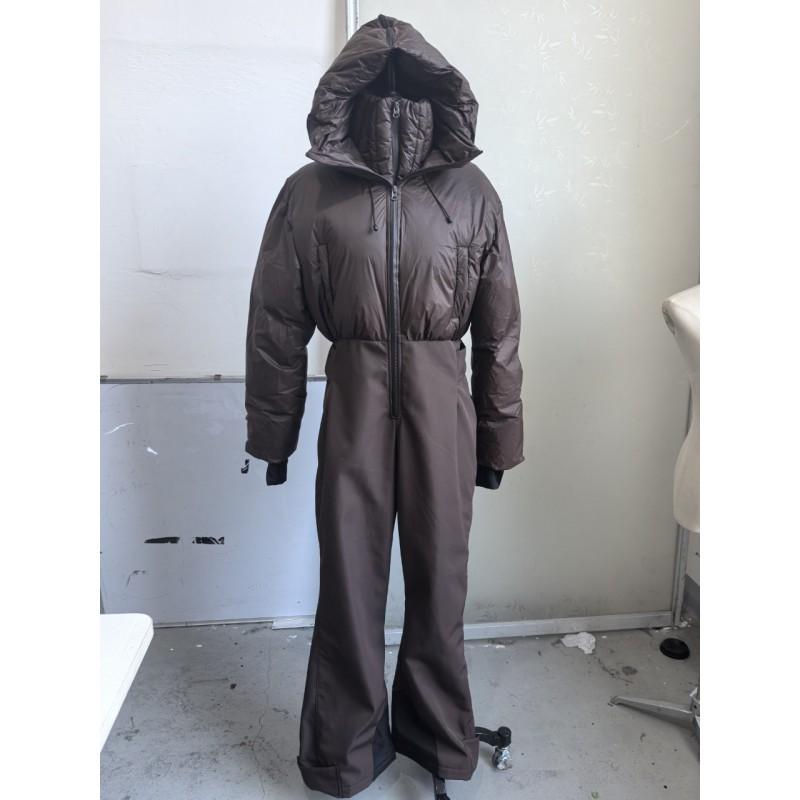 Womens Winter Casual Fashion Detachable Hooded Ski Jumpsuit S-L Black/White/Brown