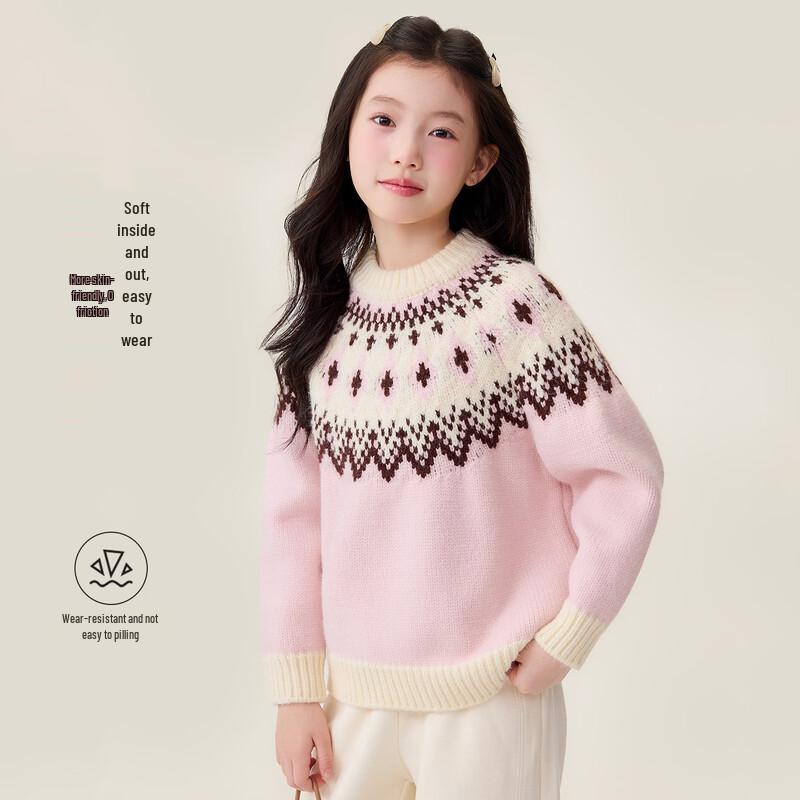 Girls' Vintage Fair Isle Jacquard Knitted Sweater