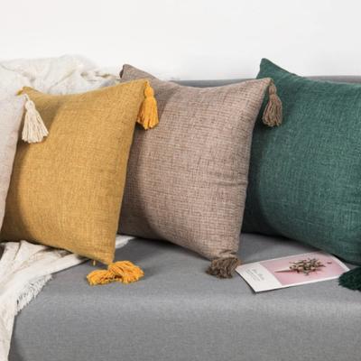 45x45cm Dokulu Atma Dekoratif Yastık Kılıfları Kare Aksan Düz Yastık Kılıfı Rahat Çiftlik Evi Keten Yastık Kılıfı Fermuarlı