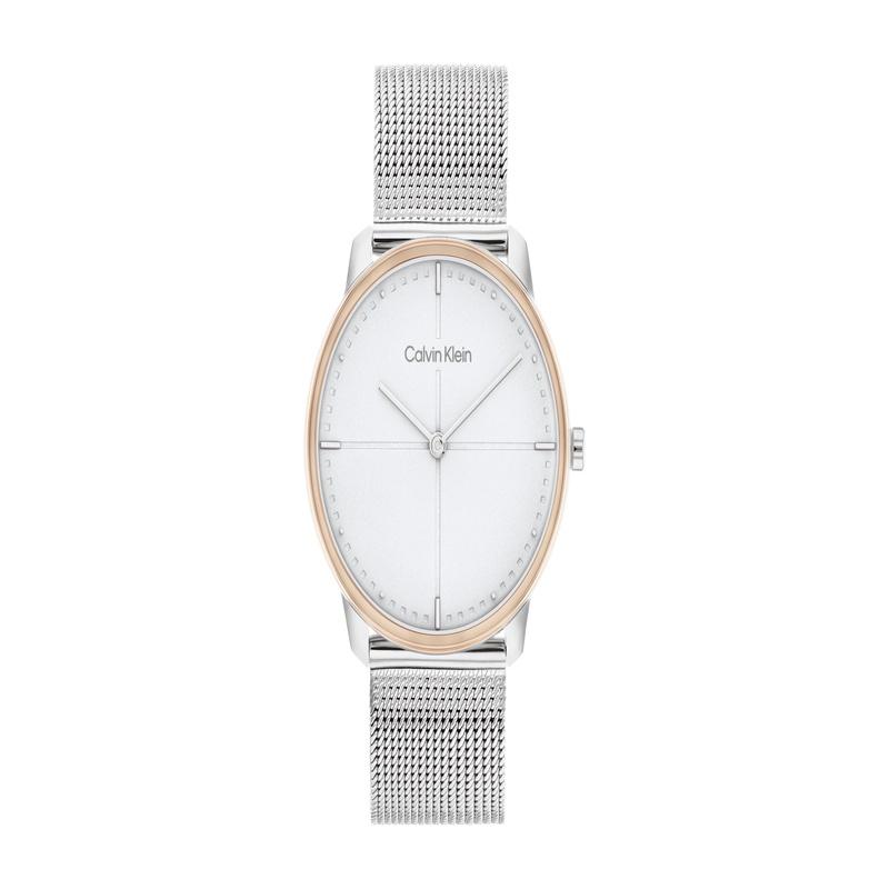 Calvin Klein Ewige Serie Uhr Quarzwerk Edelstahlarmband Weißes Zifferblatt Damenuhr Erhältlich Geschenkbox Einfache Stahlkette 25200157