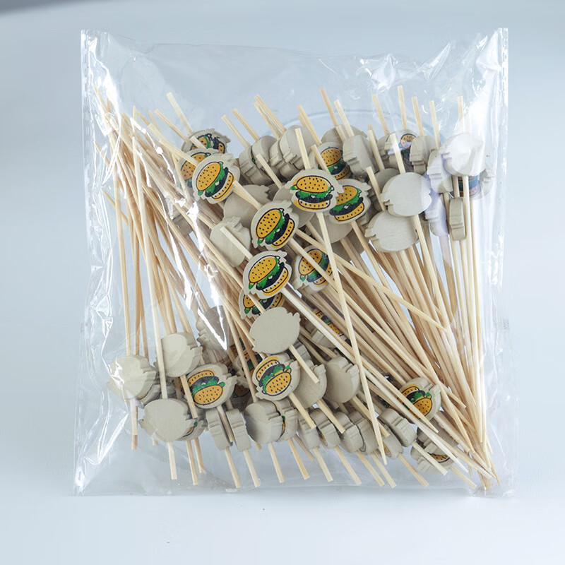 ZISIZ 12cm Disposable Bamboo Skewers for Snacks & Burgers