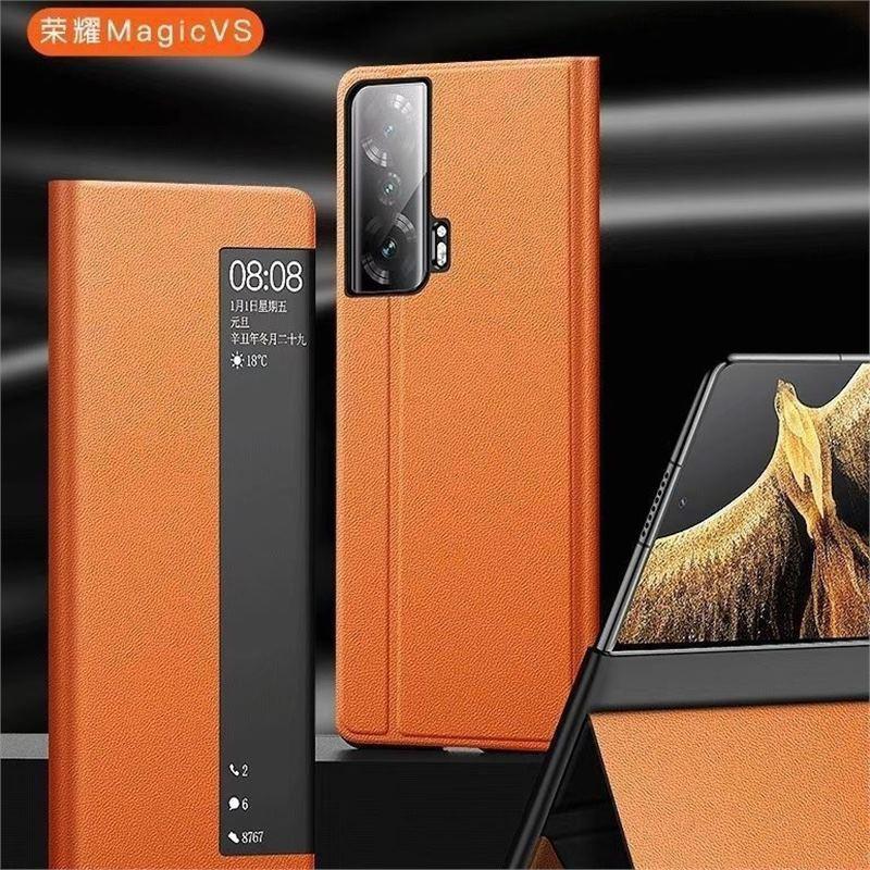 Full Coverage Flip Leather Case Honor Magic V Foldable Phone Protective Cover Shockproof Slim Design