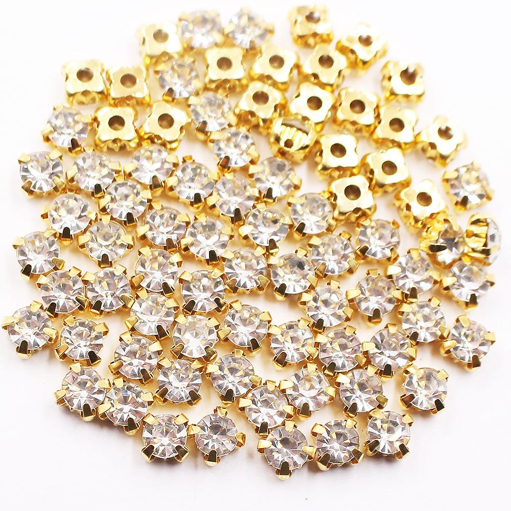 SS16-SS40 2D 3D Krallen-Näh-Strasssteine, glänzende Kristalle, Glasperlen, Steine, Strass zum Aufnähen für Kleidungsdekorations-Edelsteine