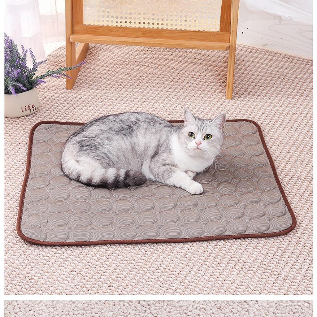 Summer Pet Mat Ice Silk Pad for Dogs Cats Breathable Sleeping Bed