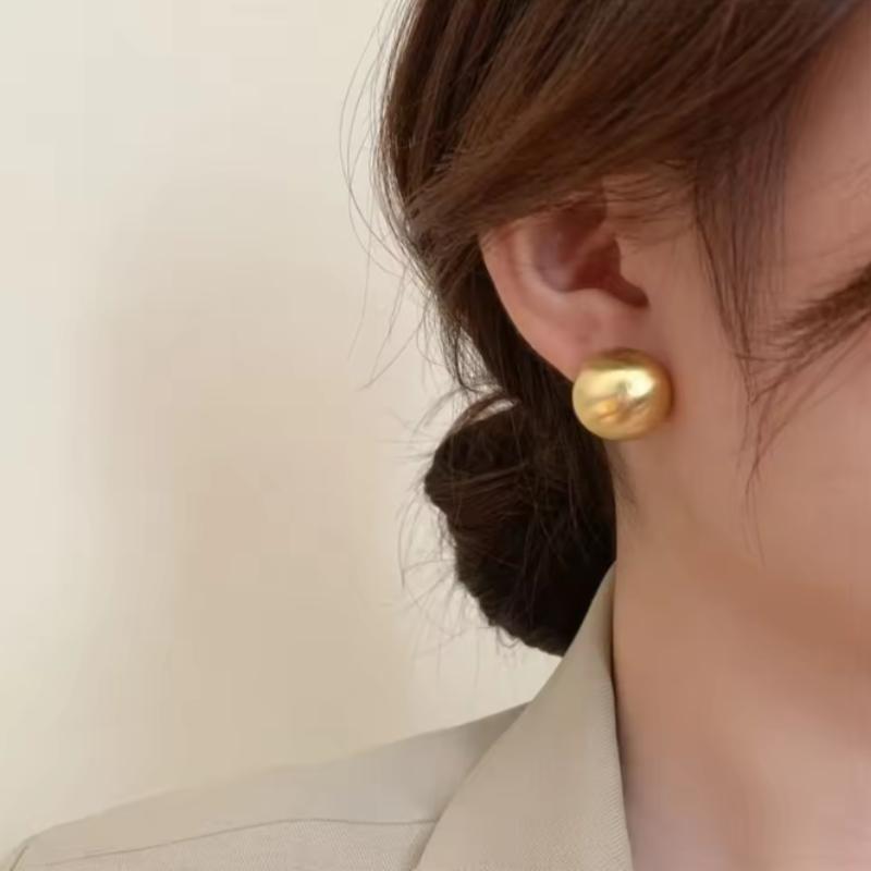 Modisches und minimalistisches Design mit halbkreisförmigen Ohrringen, Damen-Retro-Goldfarbene Ohrringe, Alltagsaccessoires, Schmuck