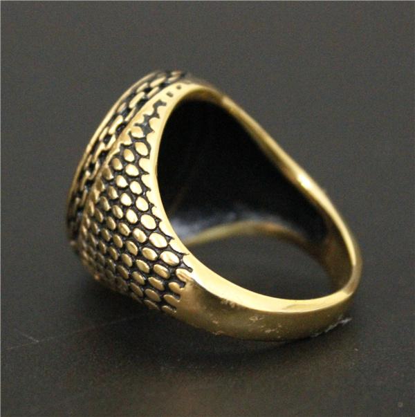 Drop Ship Size 7-14 Cool Iron Chains Anchor Ring 316L Stainless Steel Man Fashion Golden Anchor Ring