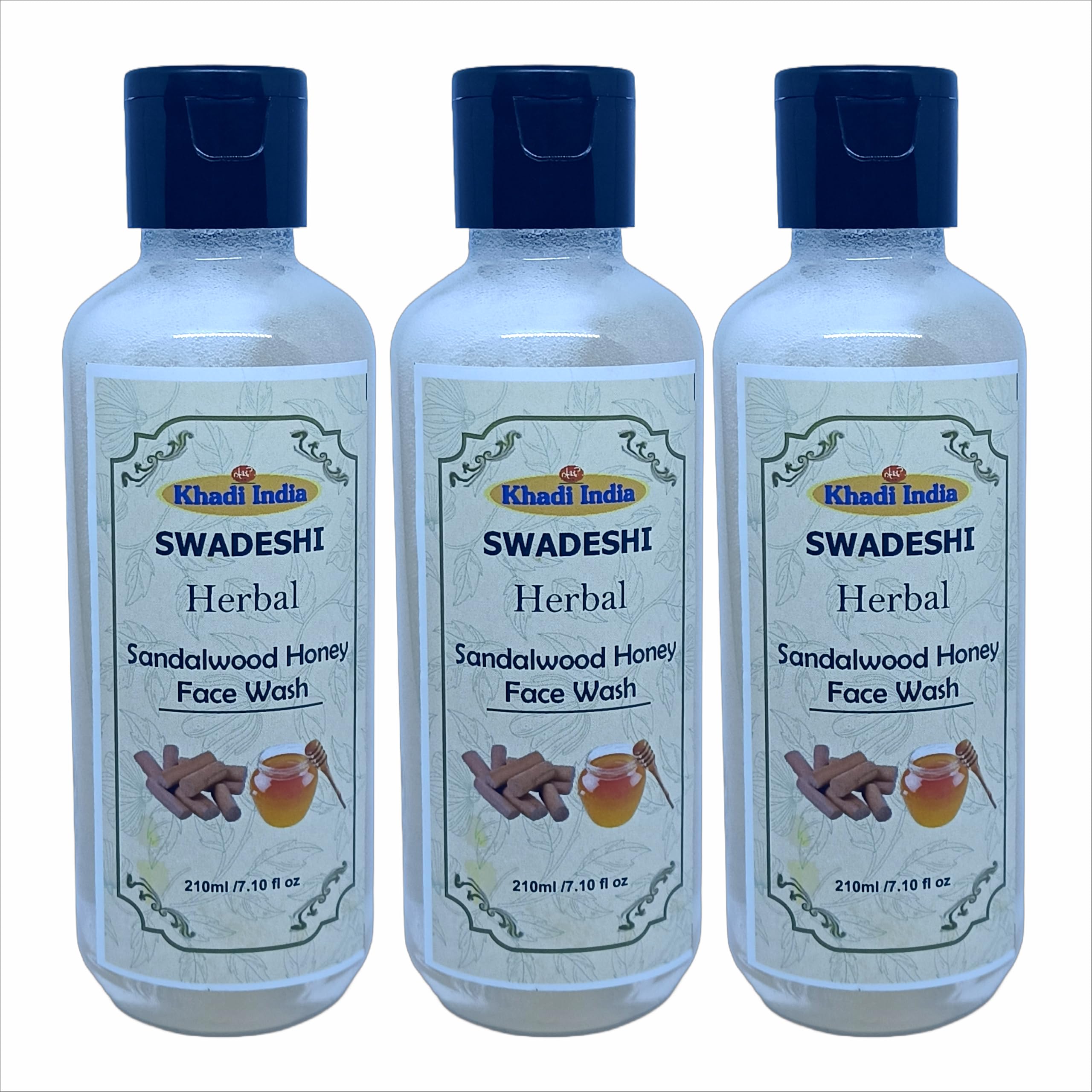 Khadi Natural 100% Herbal Sandalwood & Honey Face Wash - Nourishing & Calming Cleanser for Radiant Skin, Enriched with Ayurvedic Ingredients, Sulfa