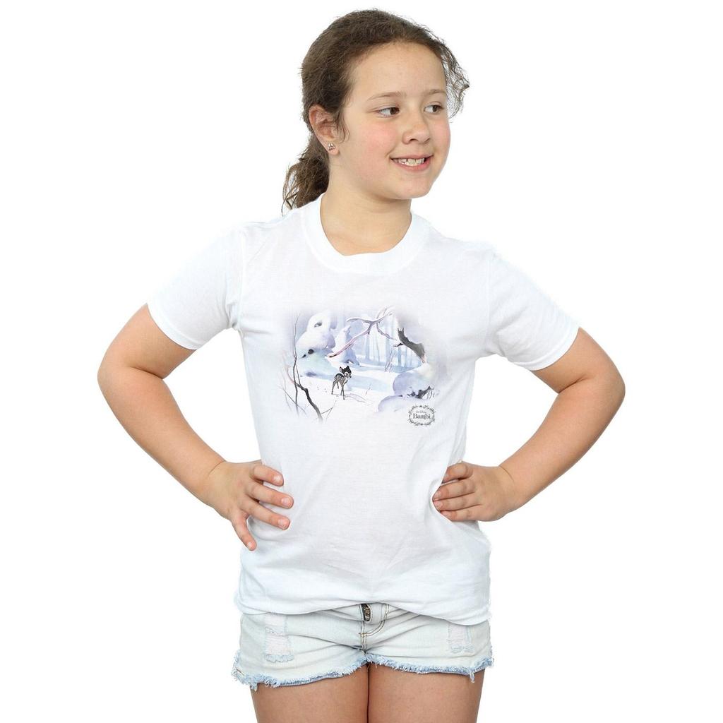 Disney Girls Bambi Snow Cotton T-Shirt