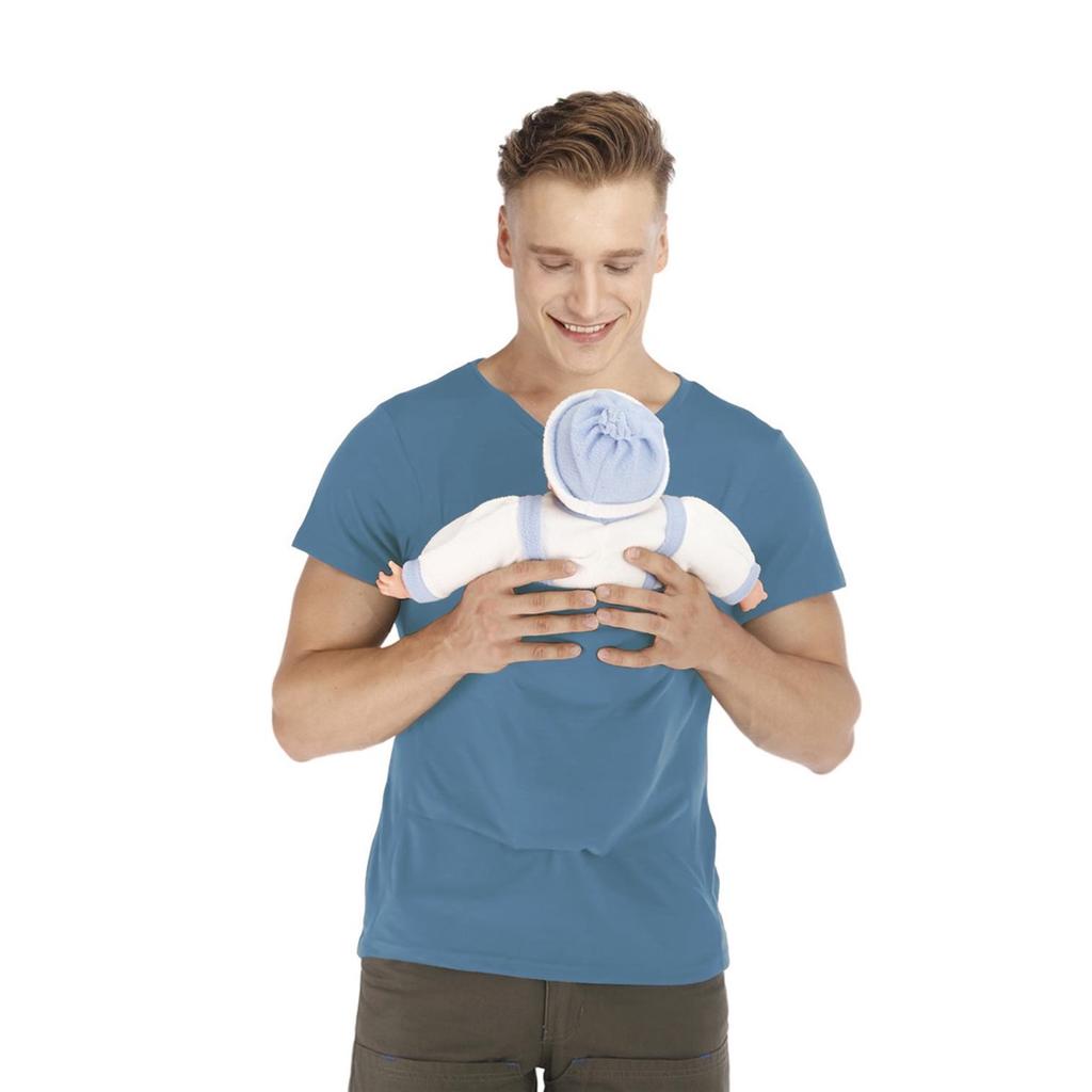 Camiseta Casual Multifuncional Canguru Mãe e Pai para Mulheres - Estilo Europeu e Americano