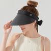 Ribbon Strap Straw Beach Hat Breathable Visor Hat Fashion Empty Top Hat  Summer
