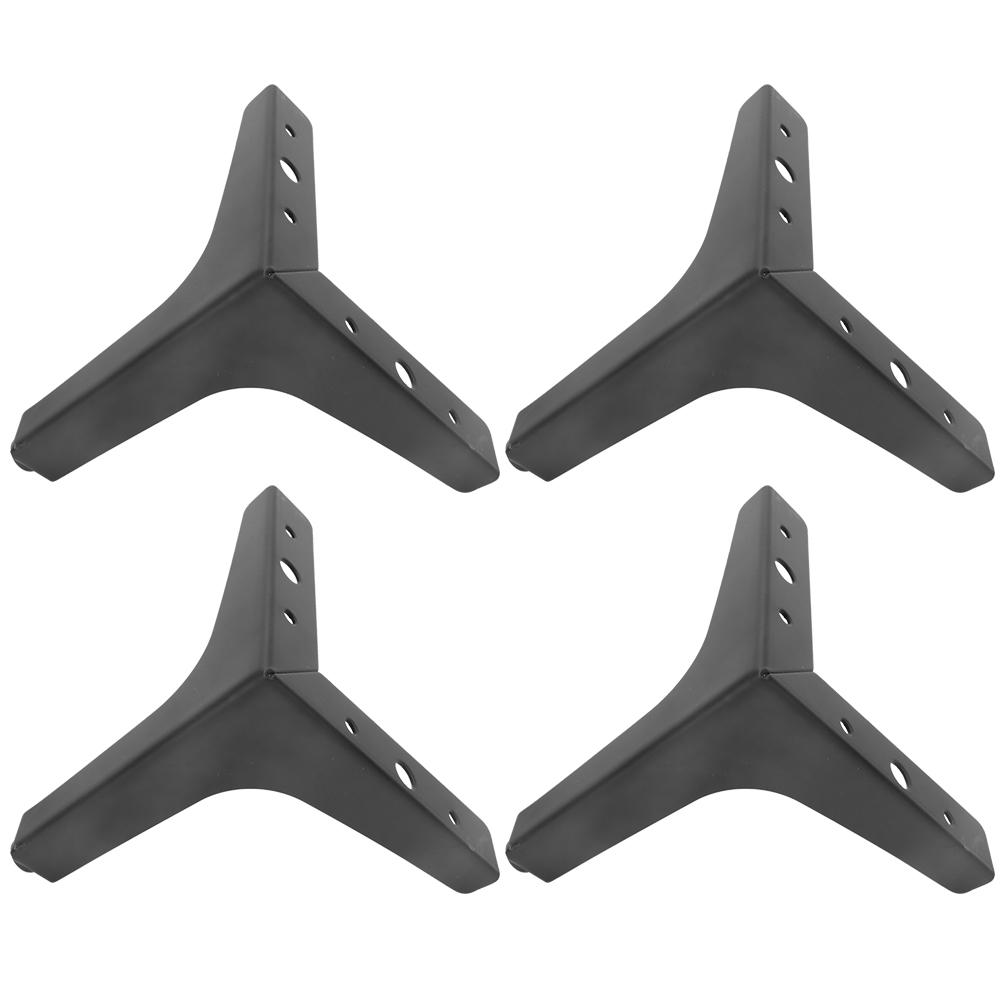 4 Pcs Iron Electroplated Furniture Cabinet Leg for Sofa Bedside Table Coffee Table13 Cm (1.8mm Thick)  Black