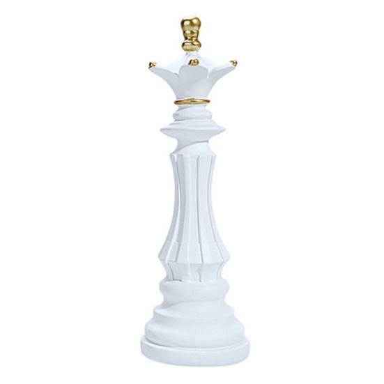 Chess Piece Statue Collectible Black White Horse Sculpture King Queen Knight Chess Piece Figurine for Home Office Desk Shelf Decoration