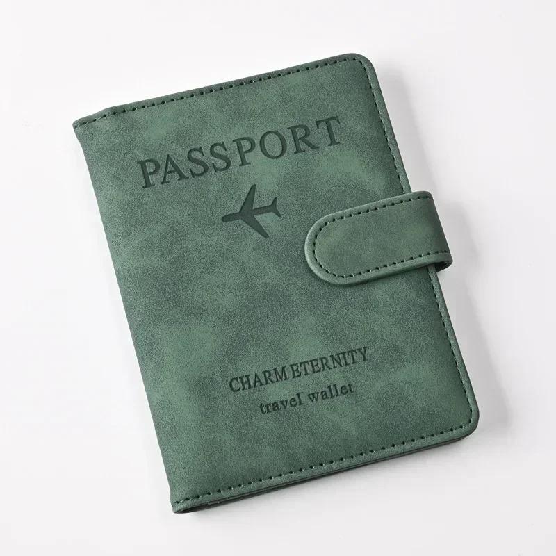 PU Leather Passport Cover Multi Card Slots ID Card Holder Document Cover Passport Holder Ticket Clip Travel Accessories Wallets
