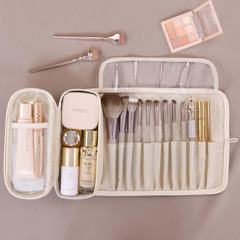 Women Makeup Brush Toiletries Organizer Waterproof Travel Make Up Storage Pouch Female Large Capacity Portable Cosmetic Case