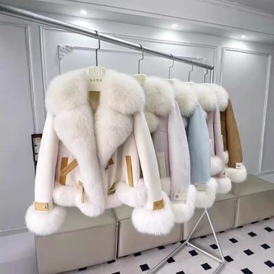 Down Cotton Clothes Winter New Locomotive Short Light Imitation Fox Fur Women's Coat Girl