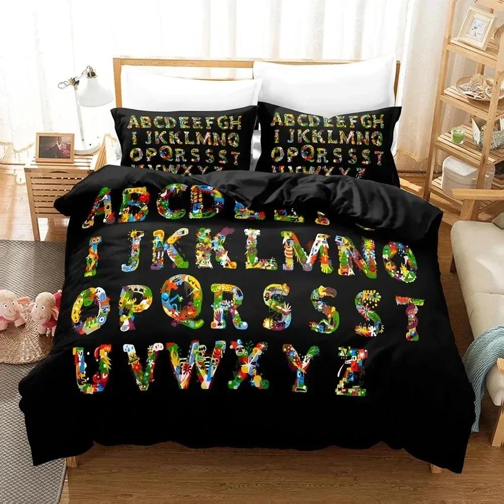 Alphabet Lore Duvet Cover Pillowcase Bedding Set 2/3 Pieces bedroom decoration Girls Boys adult Single/Double/Large Size