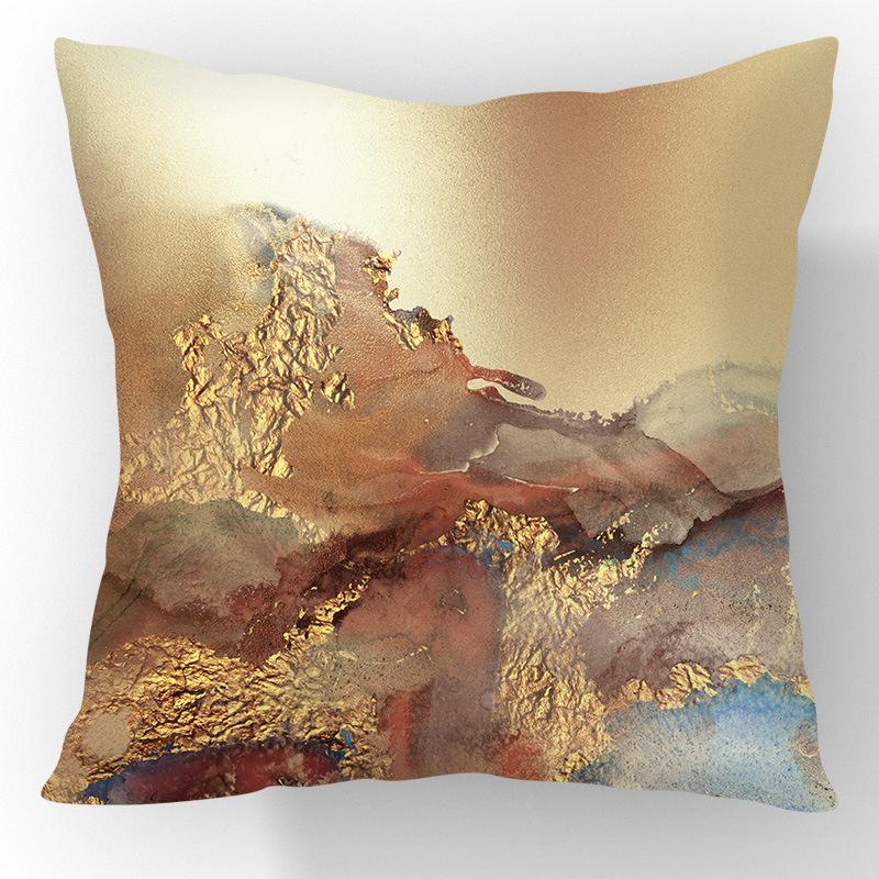 Nordic Gilt Sofa Pillow Short Plush Printed Car Pillow Soft Living Room Decoration Pillow