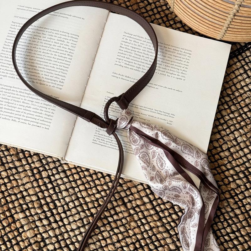 Women's Ethnic Cashew Flower Silk Scarf Belt - Retro Decorative Waist Chain Accessory