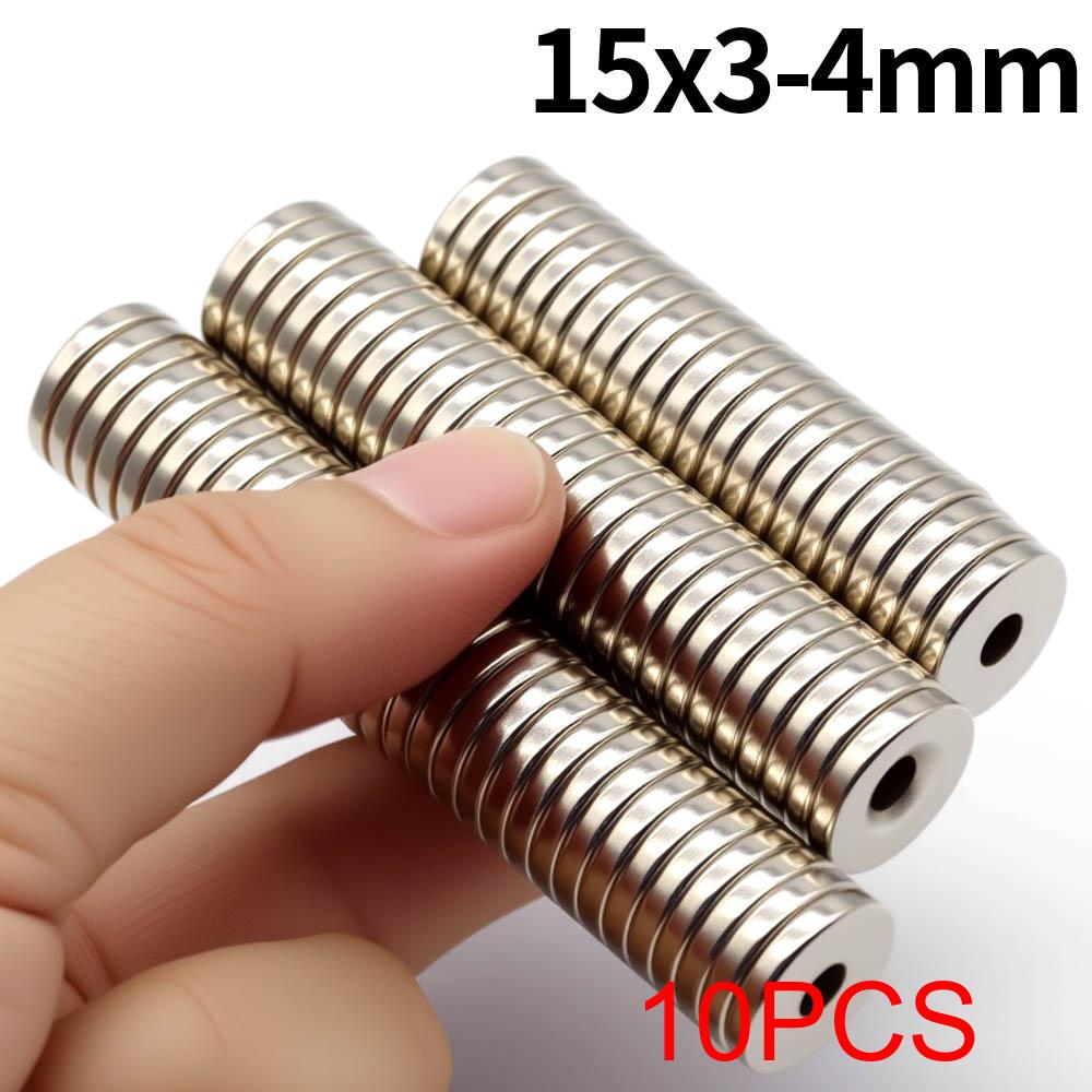 15x3-4mm Super Strong Neodymium Magnet N35 NdfeB Permanent Magnetic imanes Round With Holes Powerful Magnets Refrigerator Magnet