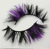 1 Pair Fluffy 25MM Mink Eyelashes Colored Lashes  Bulk Wholesale Pink White Red Blue 5D Mink Lashes Supplies Makeup Tools