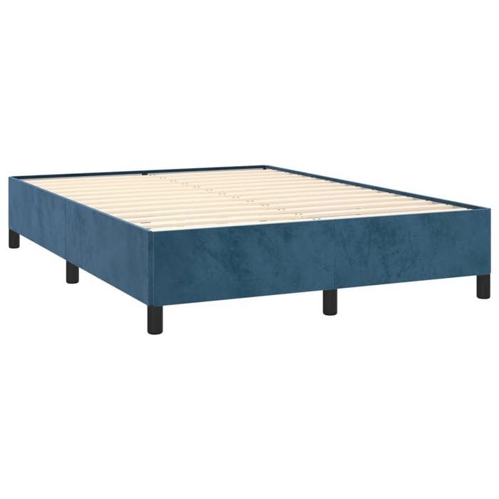 Maison Exclusive - Sommier à lattes de lit et matelas Bleu foncé 140x200cm Velours