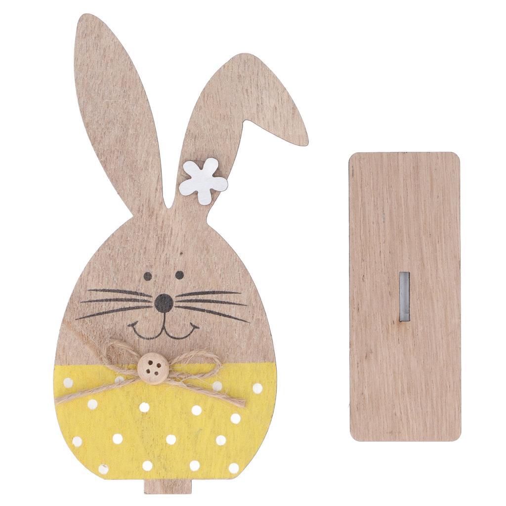 Wooden Rabbit Ornament Cute Nordic Style Desktop Bunny Decoration for Home Office Kindergarten